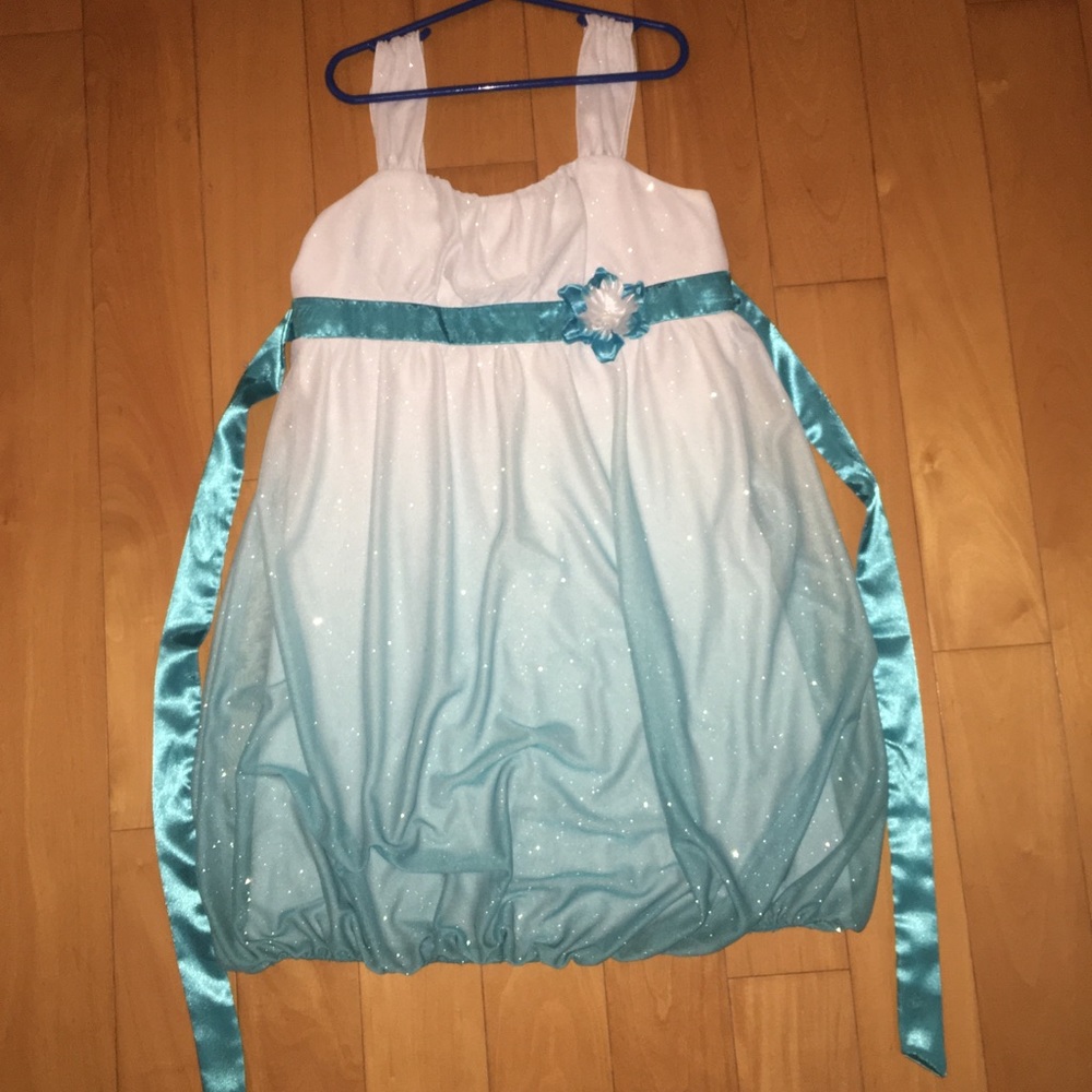 Blue to White Ombre Sparkly Children's Dress
